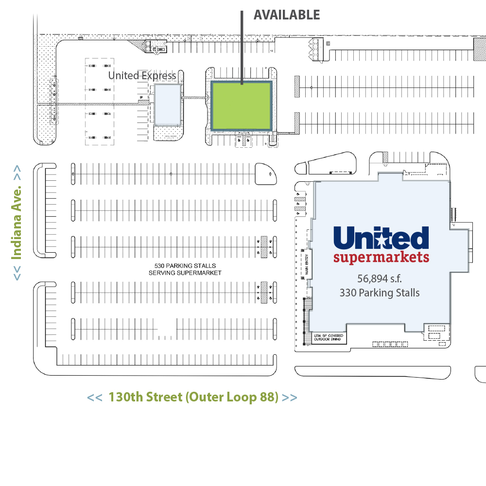 Loop 88 & Indiana End-Cap Retail For Lease | Anchored by United Supermarkets Property Image